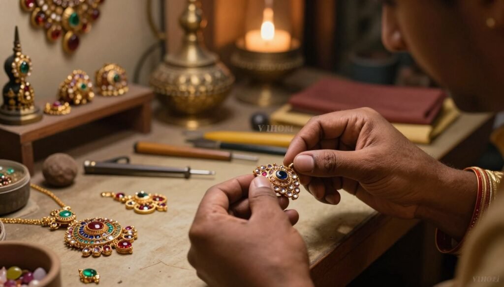 traditional Kundan jewellery craftsmanship
